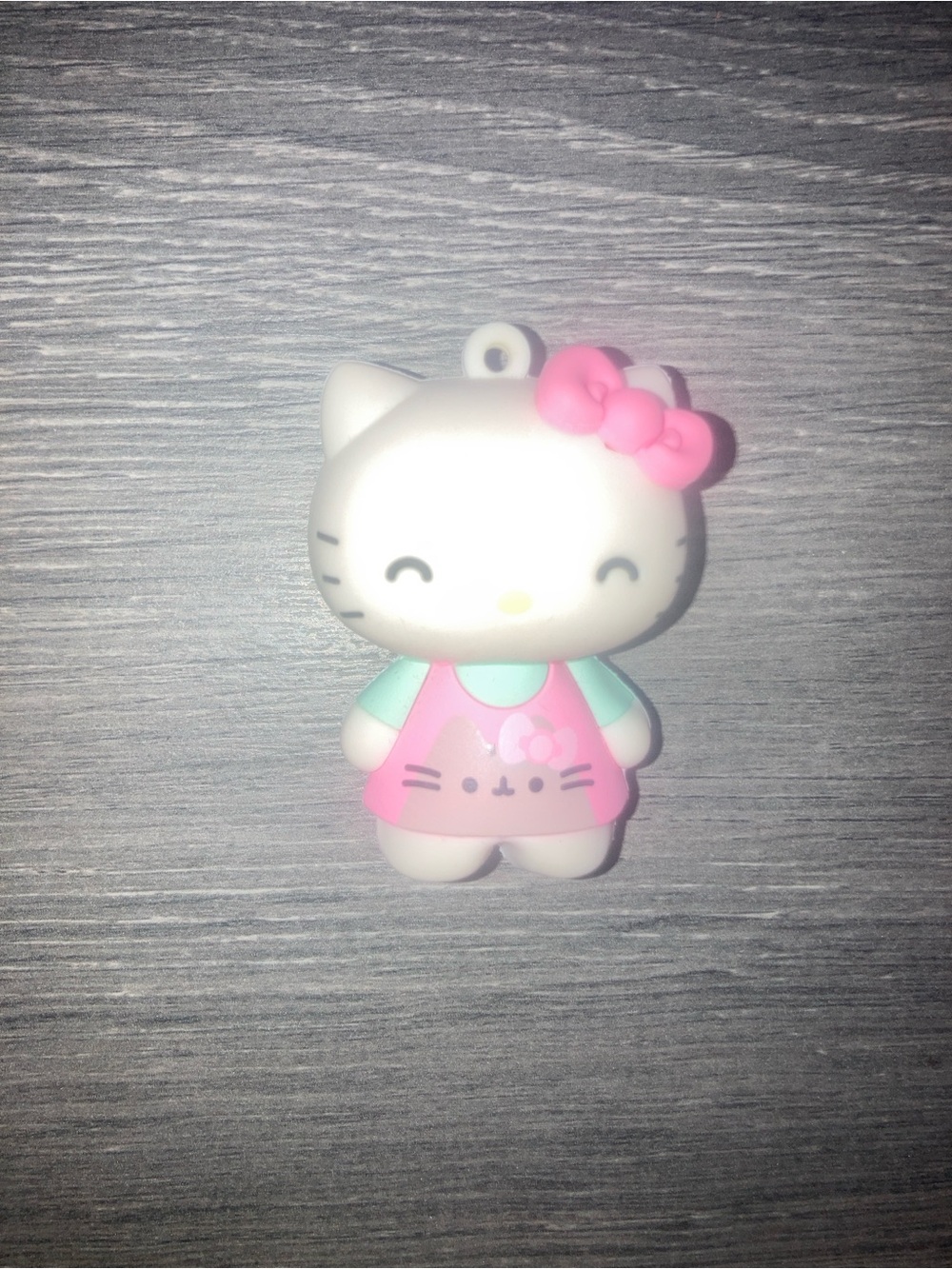 Sanrio Hello Kitty Pink White and Mint Resin Keychain MISSING CLIP